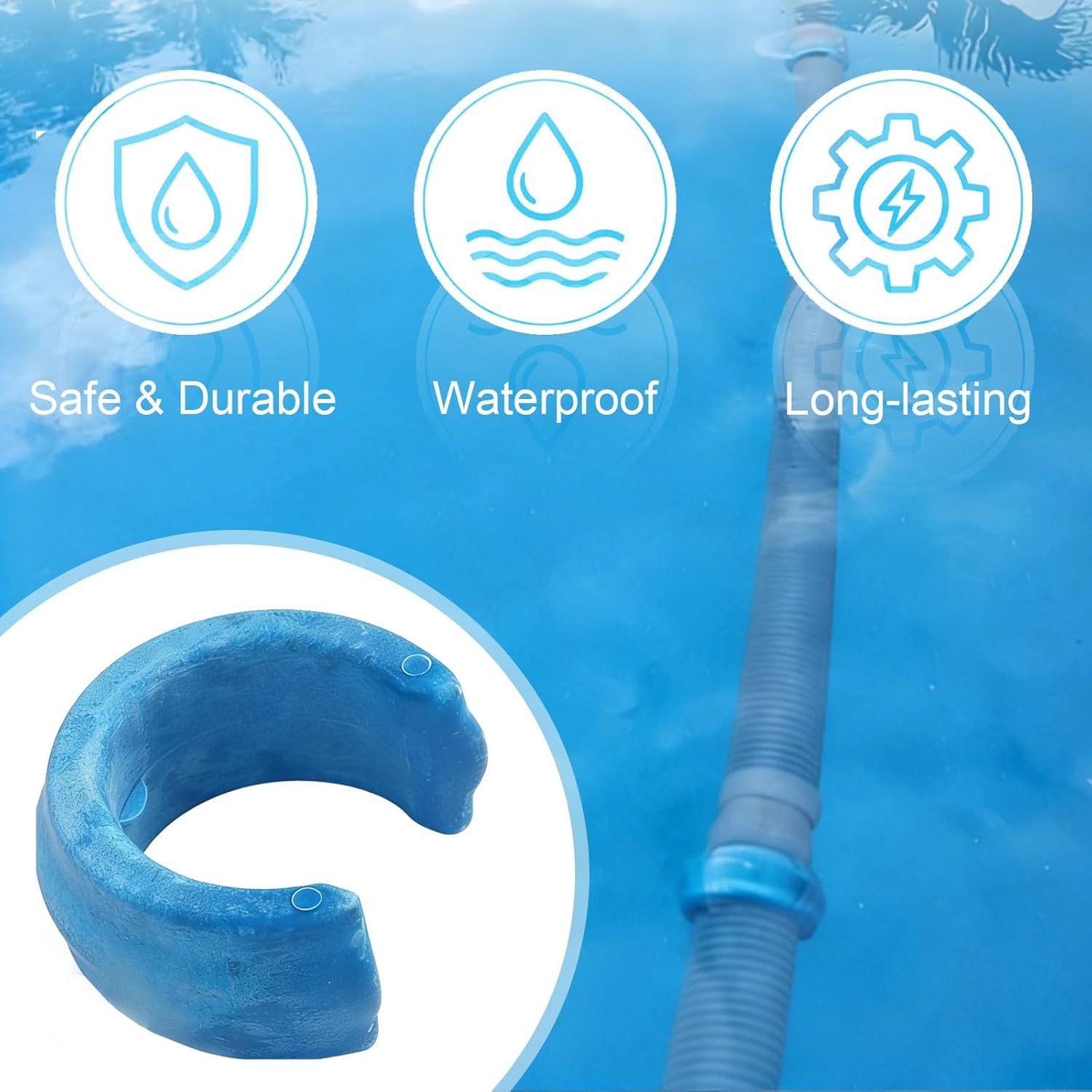 Pool Cleaner Hose Weights, 8 Pack, Blue, Compatible with Baracuda W83247