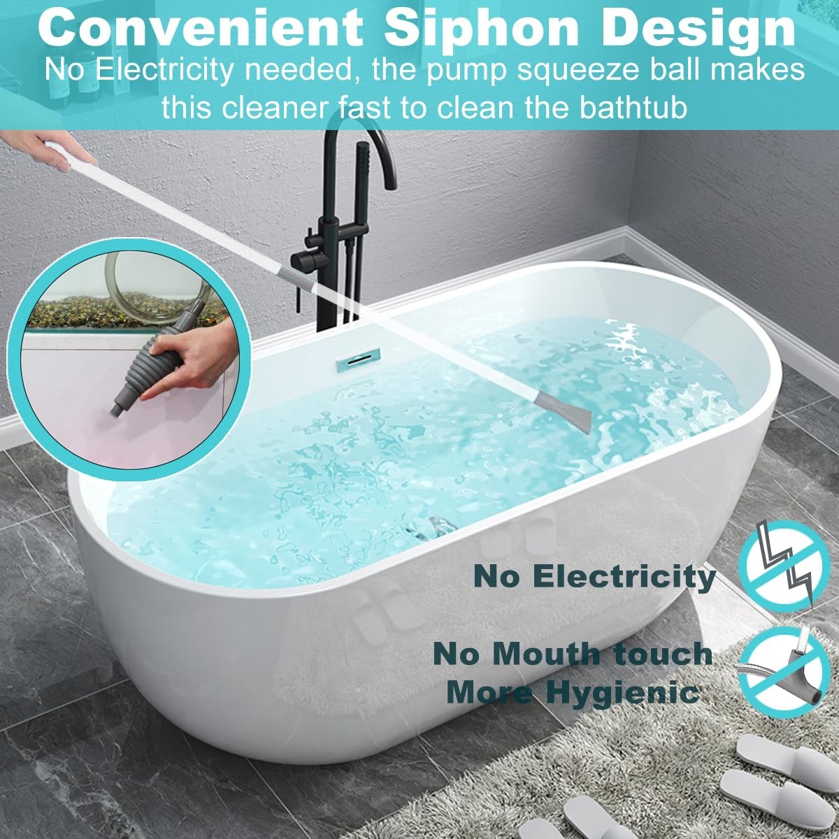Hot Tub Vacuum Spa Vac, 10FT Manual Spa Vacuum Wand Cleaner Cordless Pool Cle…
