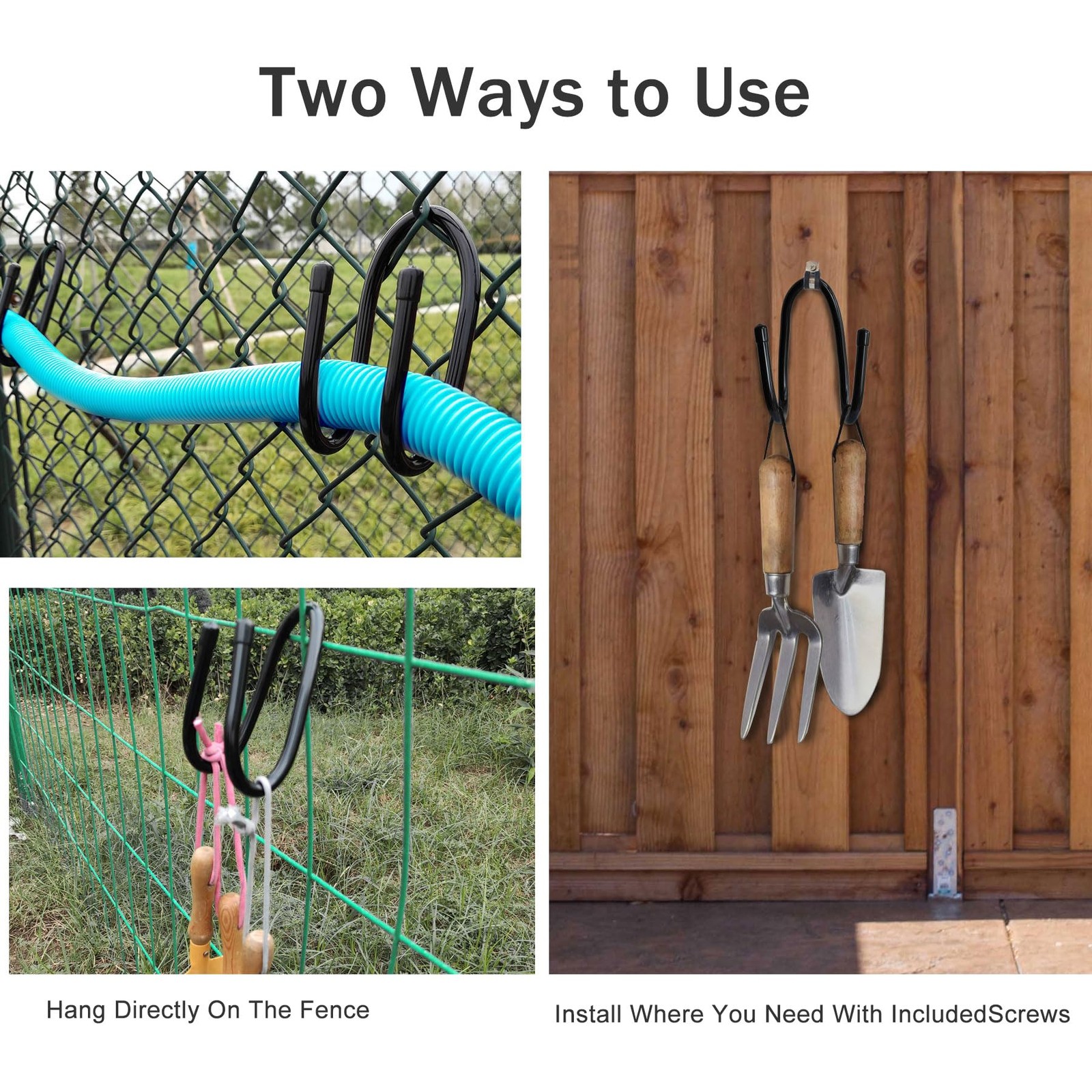 12PCS Chain Link Fence Hooks for Pool Poles, Nets, Brushes, and More