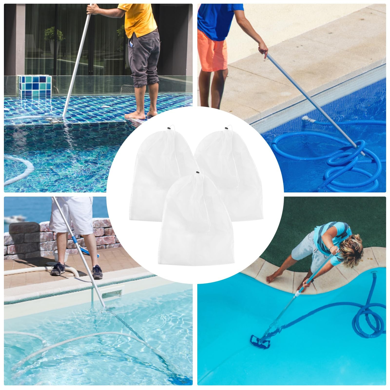 4 Packs Pool Vacuum Filter Bag for Leaf Cleaners, 24 x 18 Inch L