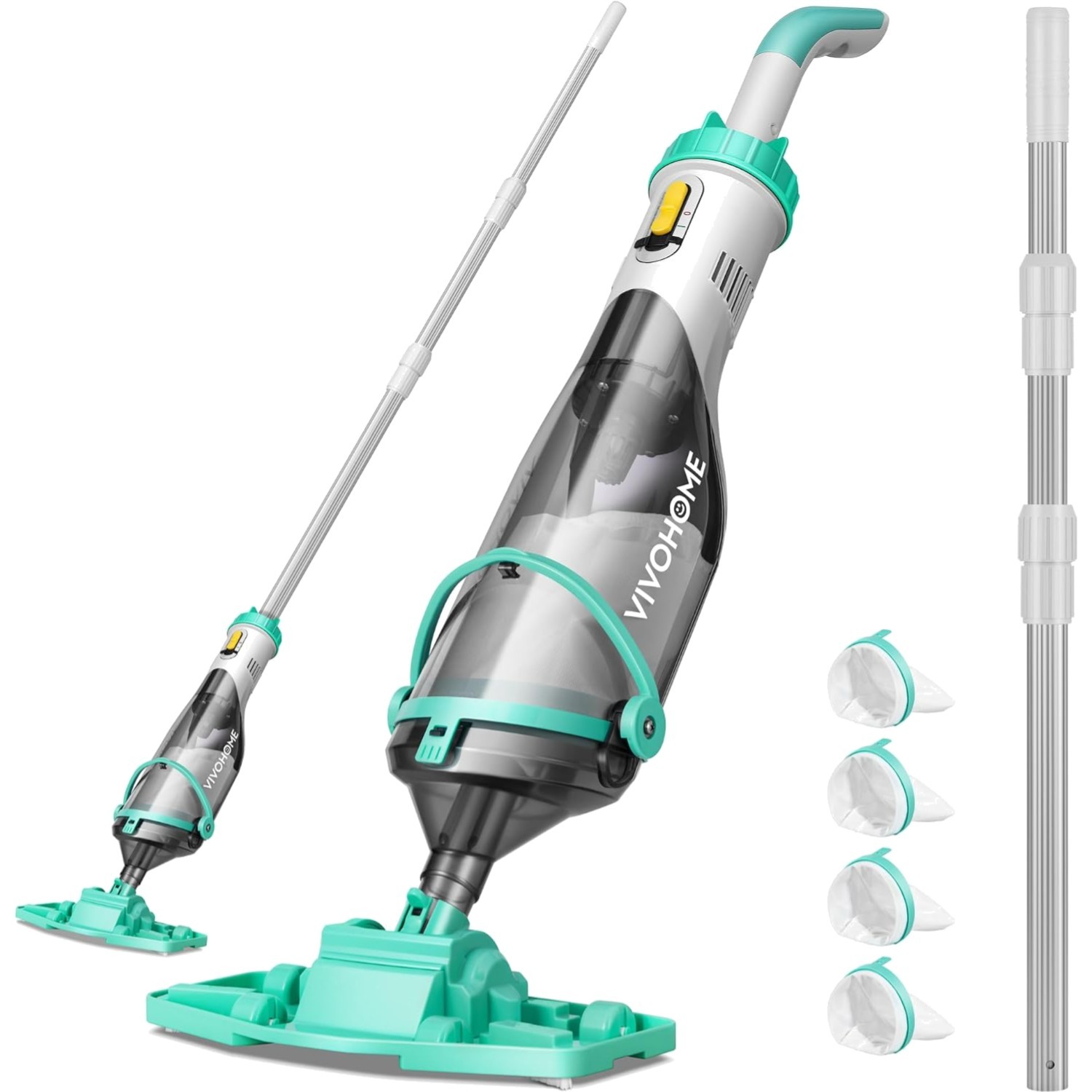 Rechargeable 18.5 GPM Cordless Pool Cleaner with Fast Charging, Handheld Design