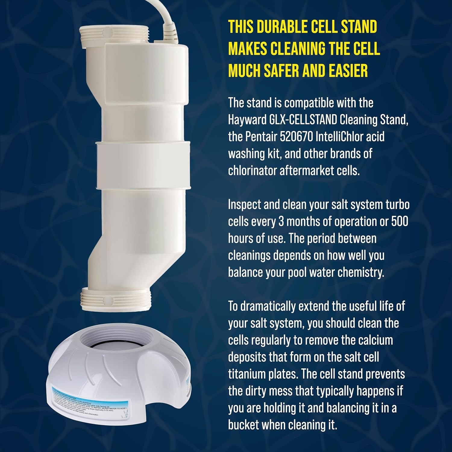 Pool Salt Cell Cleaning Stand for Hayward GLX-CELLSTAND & Pentair 520670