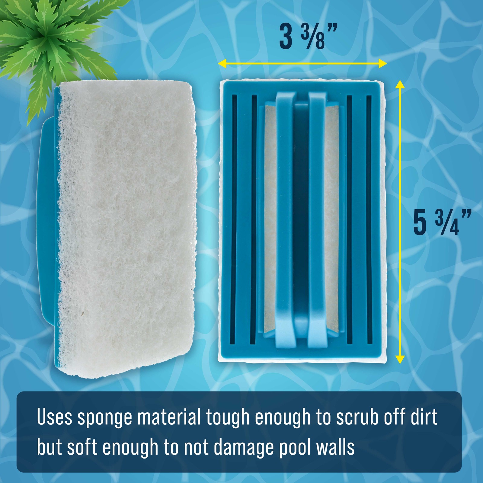 2 U.S. Pool Supply Pool Scrub Brushes – Scrubbing Pads, Tile Cleaning Scrubber