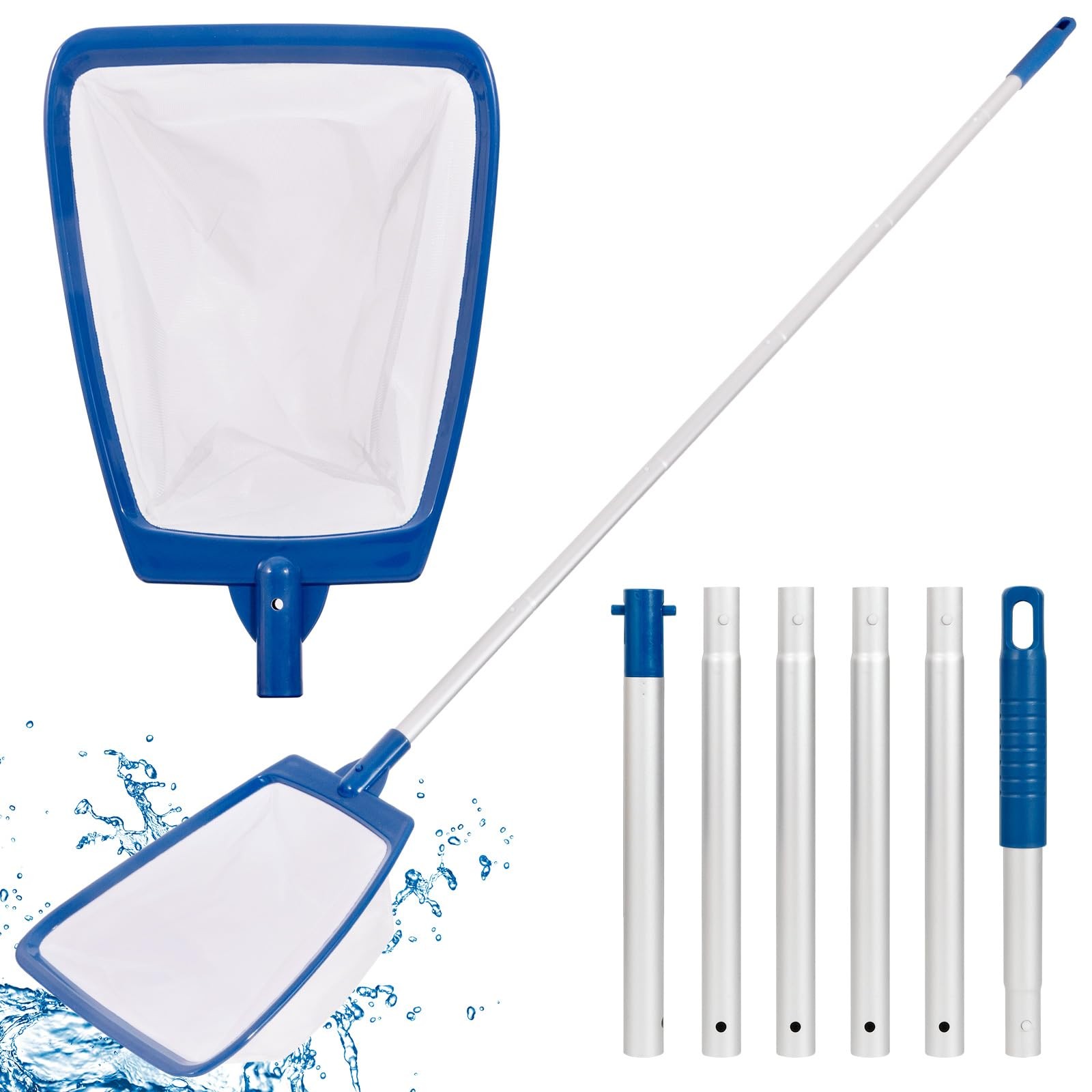 Pool Skimmer Net with Pole Ultra Fine Mesh for Cleaning Pools, Spas & Hot Tubs