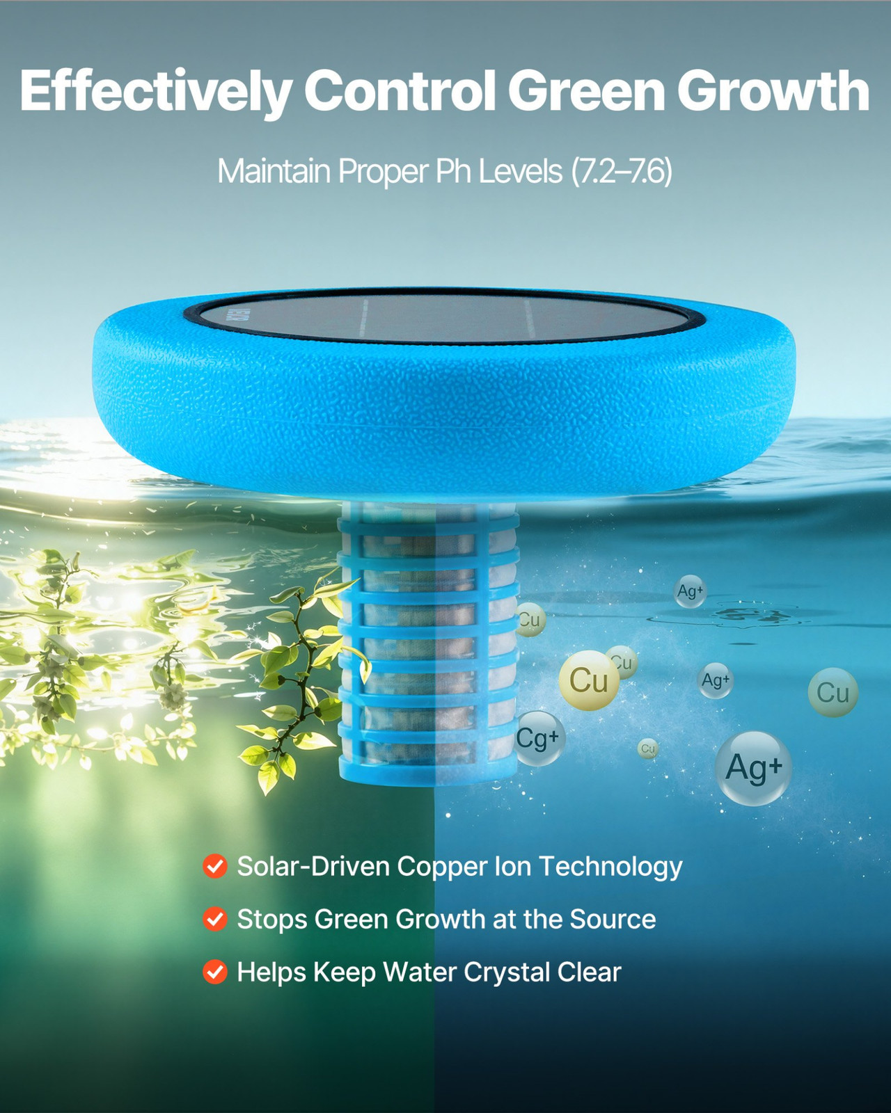 VEVOR Solar Pool Ionizer: Eco-Friendly, Chlorine-Free Pool Purification