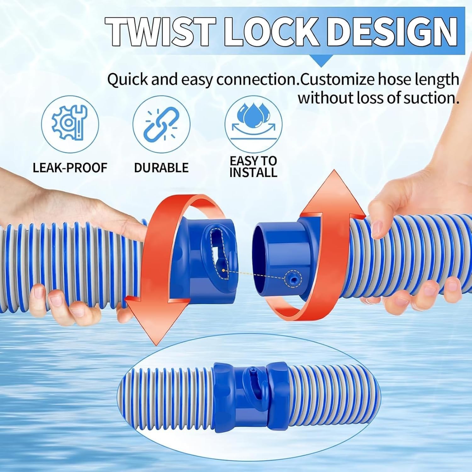 6 Pack 39&Prime; Pool Cleaner Hose for Zodiac MX6 MX8 X7 T3 T5 R0527700 Replacement