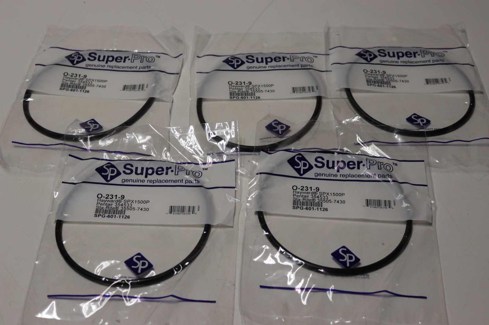 5x Lot O-231-9 O-Ring Hayward SPX1500P Pentair 354533 Sta-Rite 35505-7430