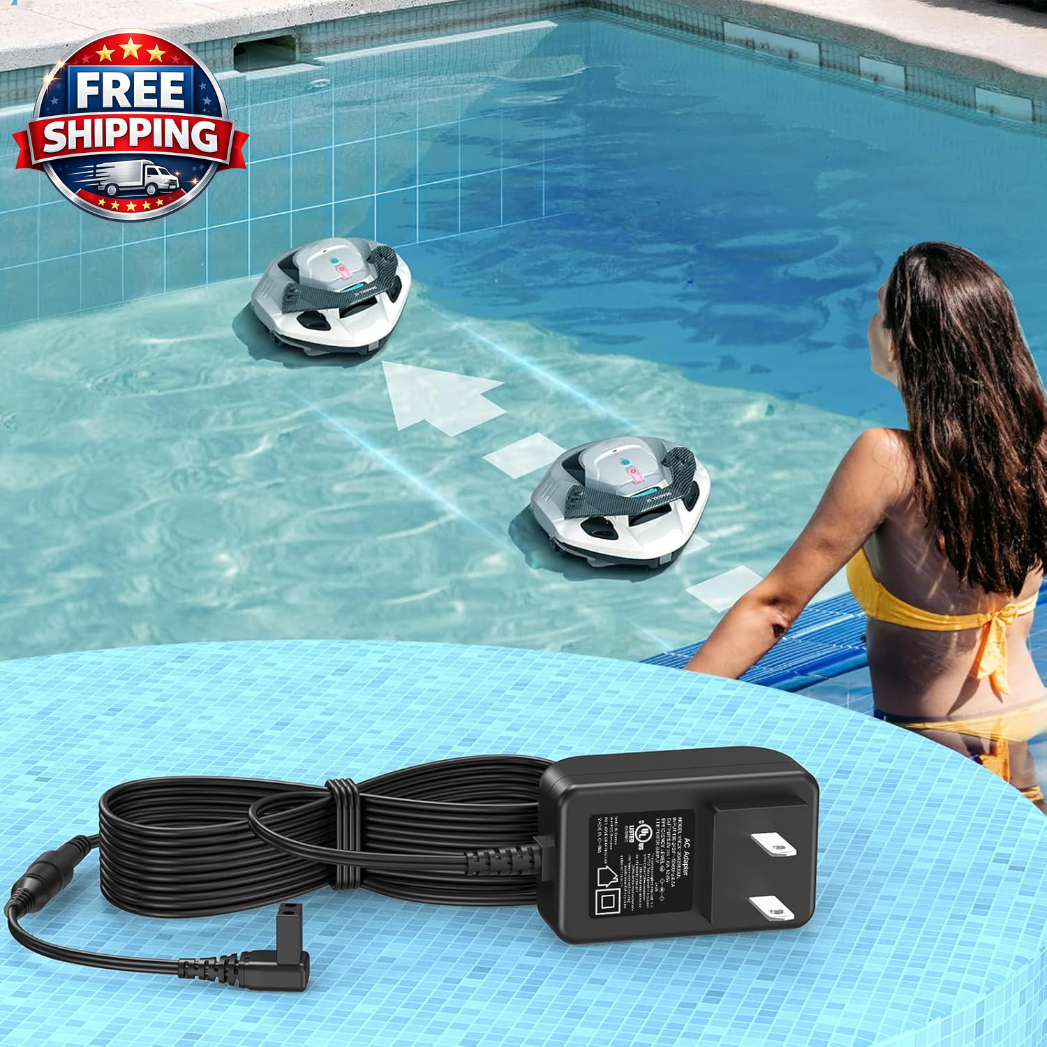 12.6V Pool Vacuum Charger for Aiper Seagull 600 Cordless Robotic Pool Cleaner, P