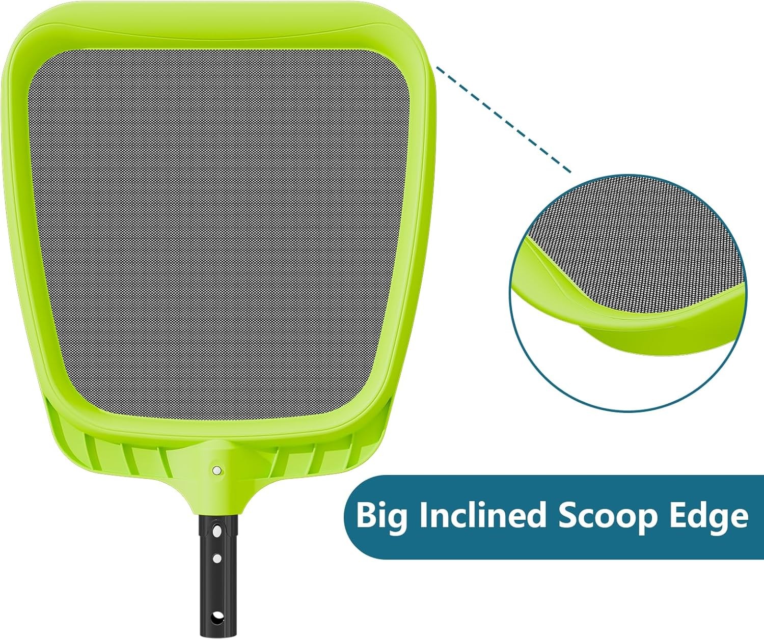 Pool Skimmer Net Professional Heavy Duty Reinforced Frame Nylon Flat Leaf Rake