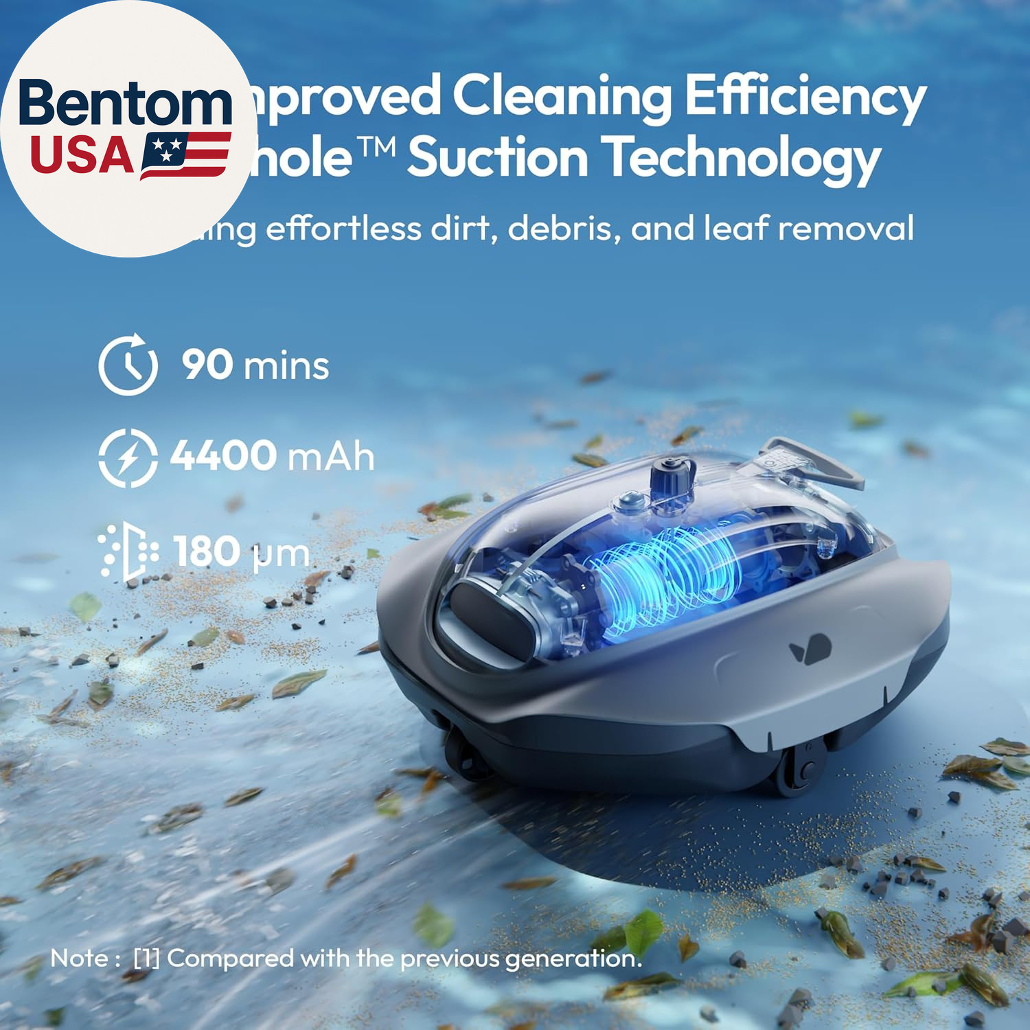 Bubot 300P Cordless Pool Vacuum, Robotic Pool Cleaner with Industry Leading Suct