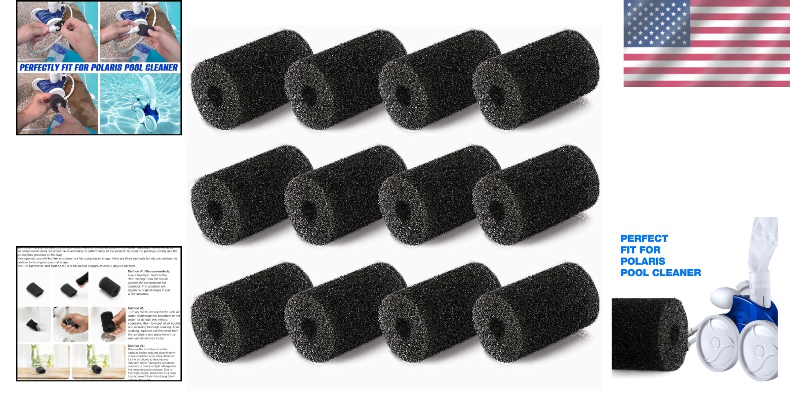 Economical 12-Pack Tail Scrubbers for Polaris Pool Cleaners – Easy Install