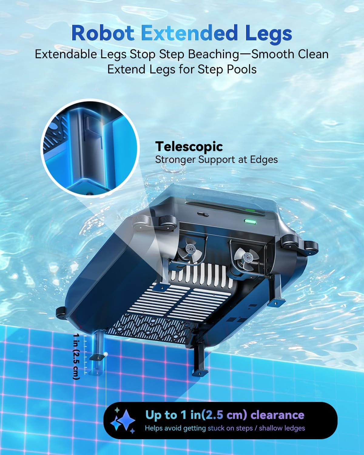 Smart Solar Pool Skimmer Robot with APP Control for Inground & Above Ground Pool