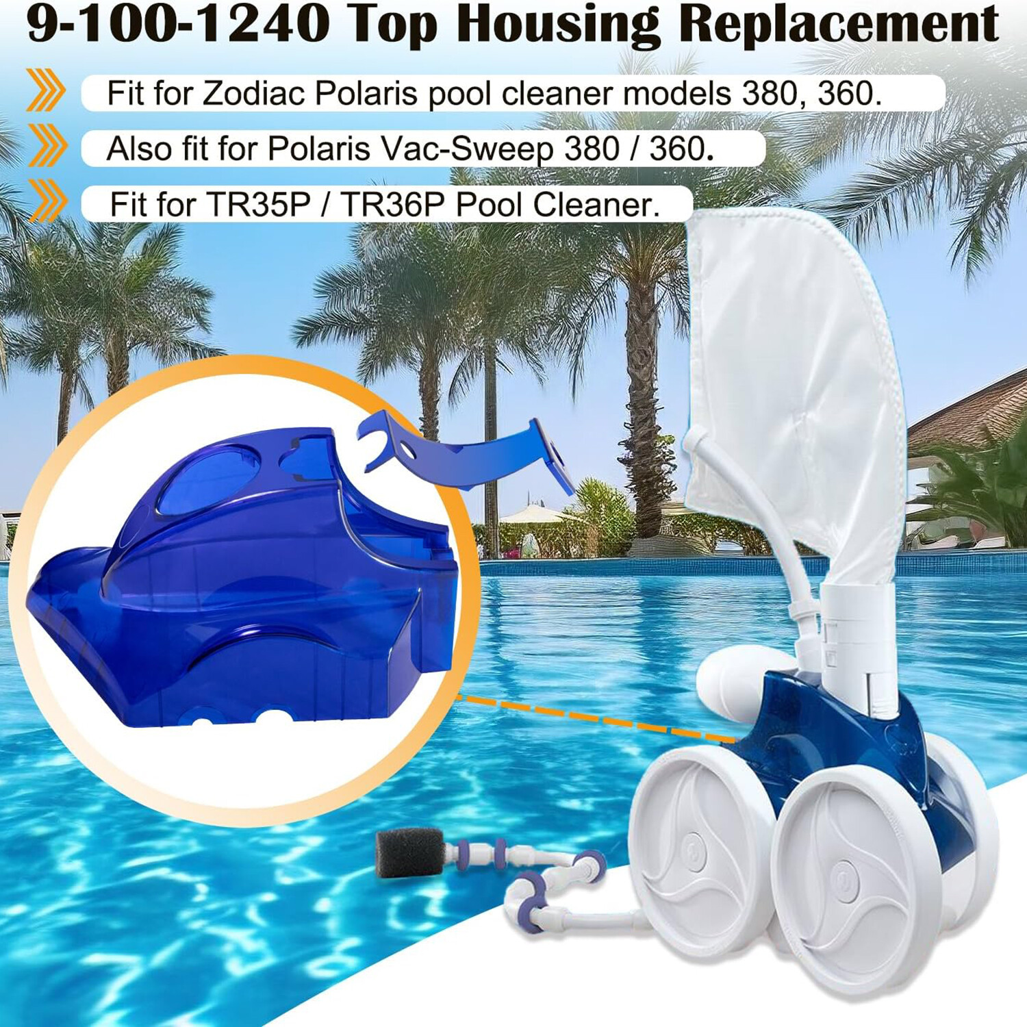 9-100-1240 Top Housing for Polaris 360/380 Pressure Side Pool Cleaner