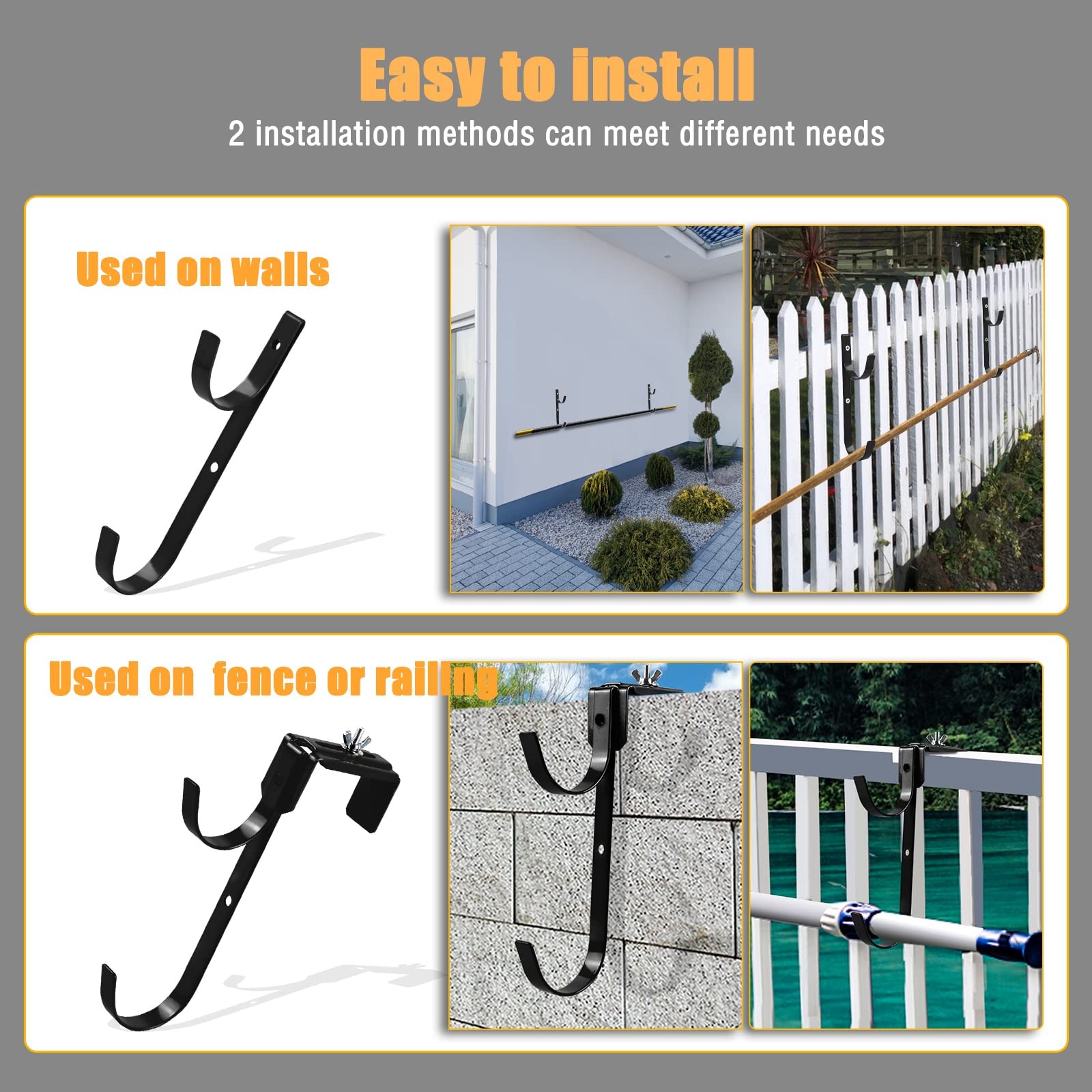 AdjustableHooks Pool Poles Hanger, Fence Hooks Hang Pool Accessories/Skimmers…