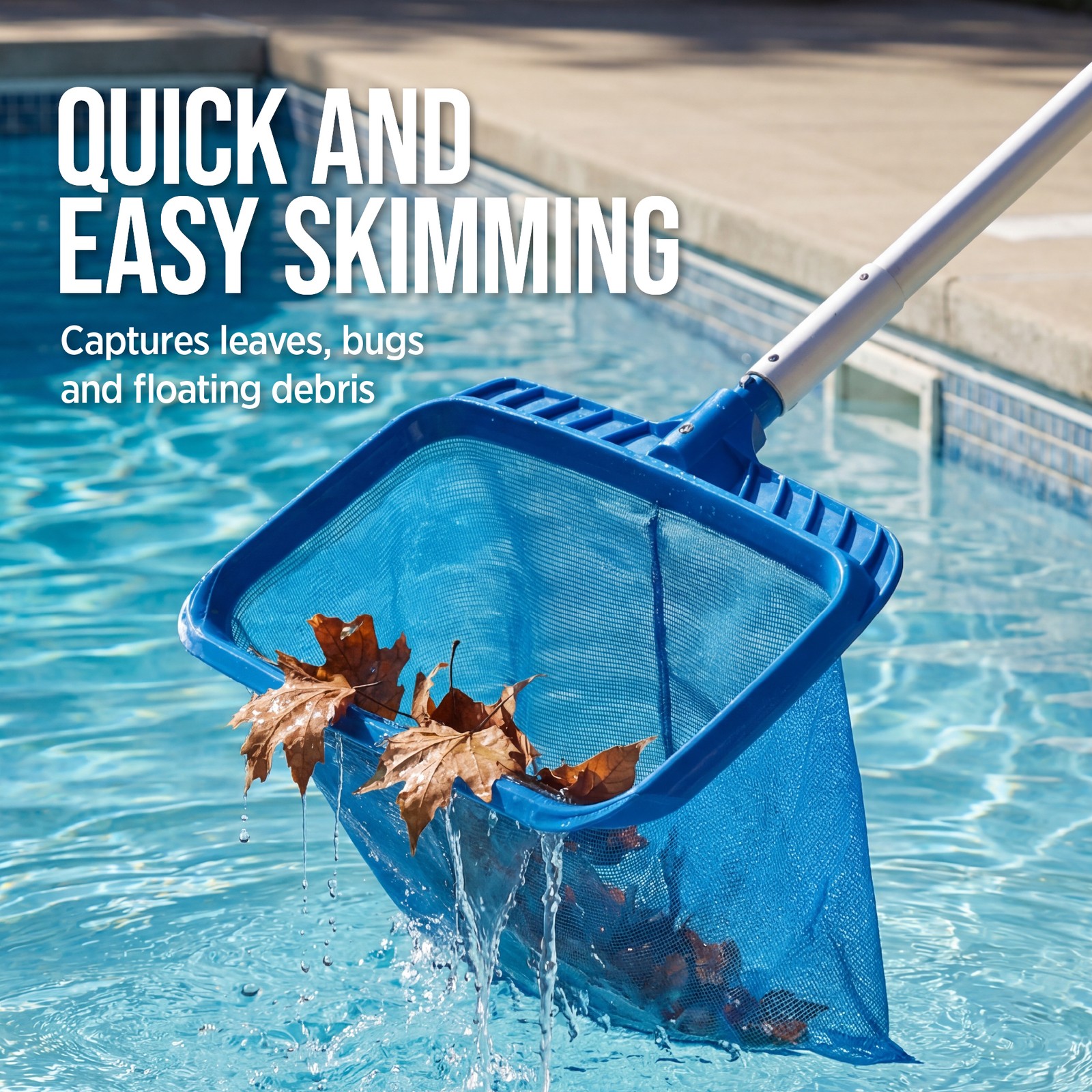 Best Choice Products Pool Cleaning Starter Kit – Pool Brush, Skimmer Net & Pole