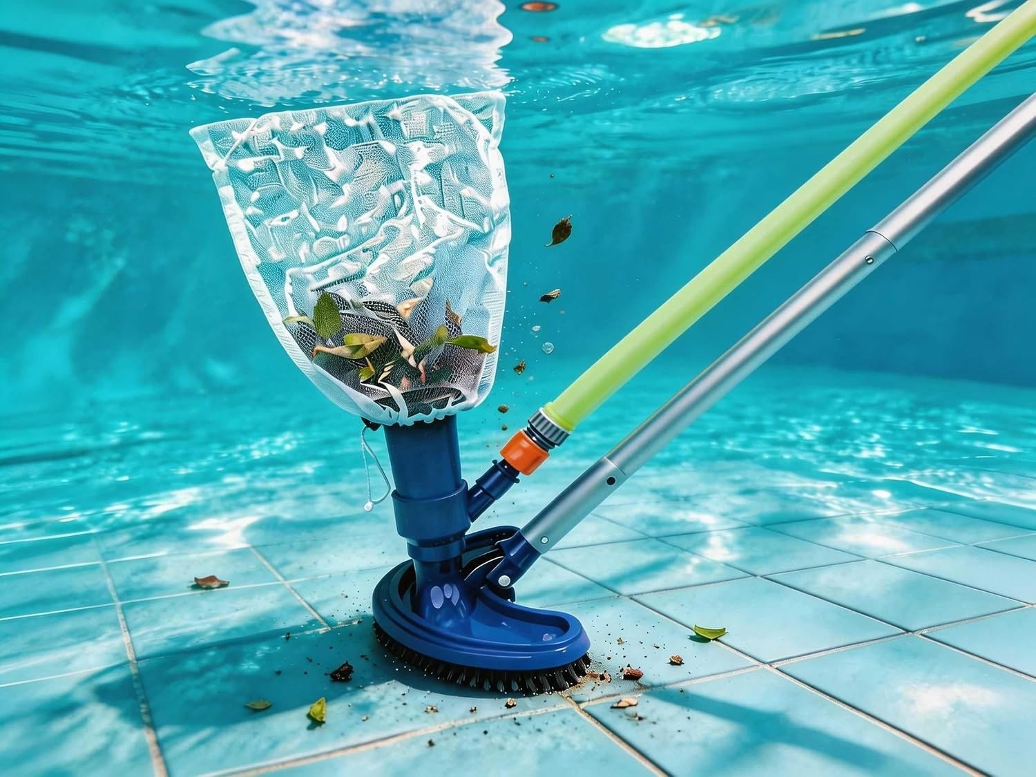 Handheld Pool Vacuum Cleaner with Telescopic Pole – No Power Needed, For Abov…