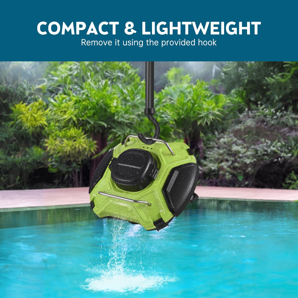 1-Cordless Robotic Pool Cleaner 30W IPX8 Waterproof Dual-Drive Motors RYDZ