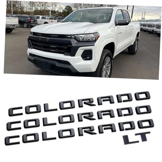 3pack OEM Colorado & LT Emblem 3D Letters Badges fits Replacement 3+LT black