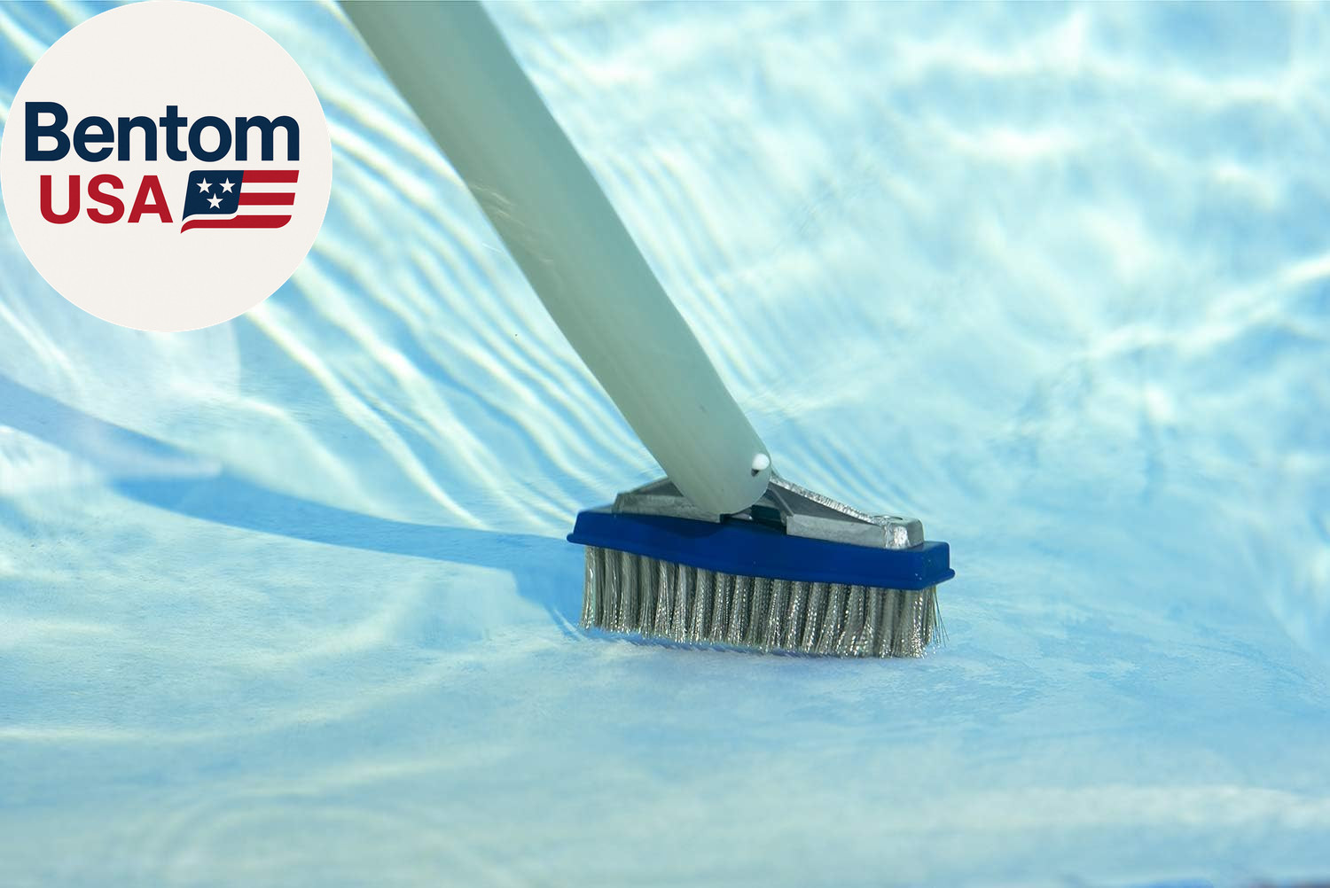 5-Inch Stainless Steel Pool Algae Detail Brush, Heavy-Duty Aluminum Back, for Gu