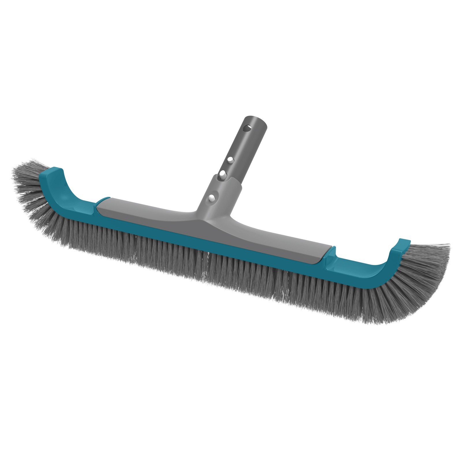 Teal & Gray 20&Prime; Curved-end Pool Brush with Extended PP Side bristles