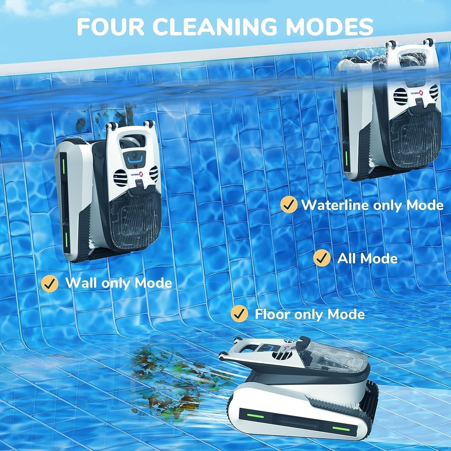 Seauto shark Cordless Robotic Pool Vacuum Wall-Climbing Automatic New Sealed