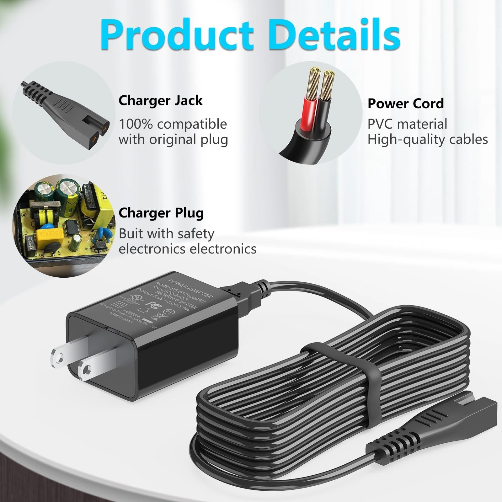 5V Charger for Cordless Pool Vacuum Cleaner – Compatible with Xtrovac 100 110 20