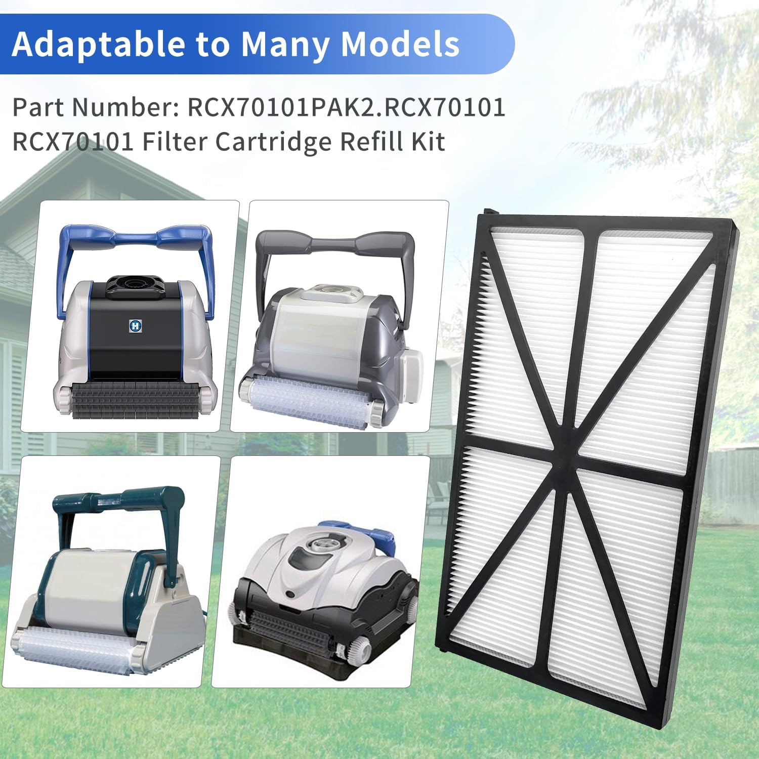 Deawater 4PCS RCX70101 Filter Cartridge Refill Kit Set for Hayward Robotic Aquav