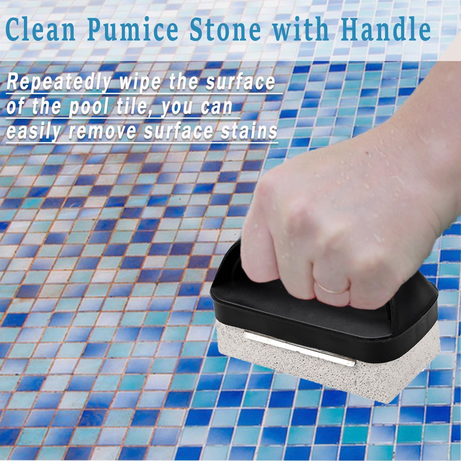 Pumice Stone with Handle for Pool Tile Cleaning 3 Pack