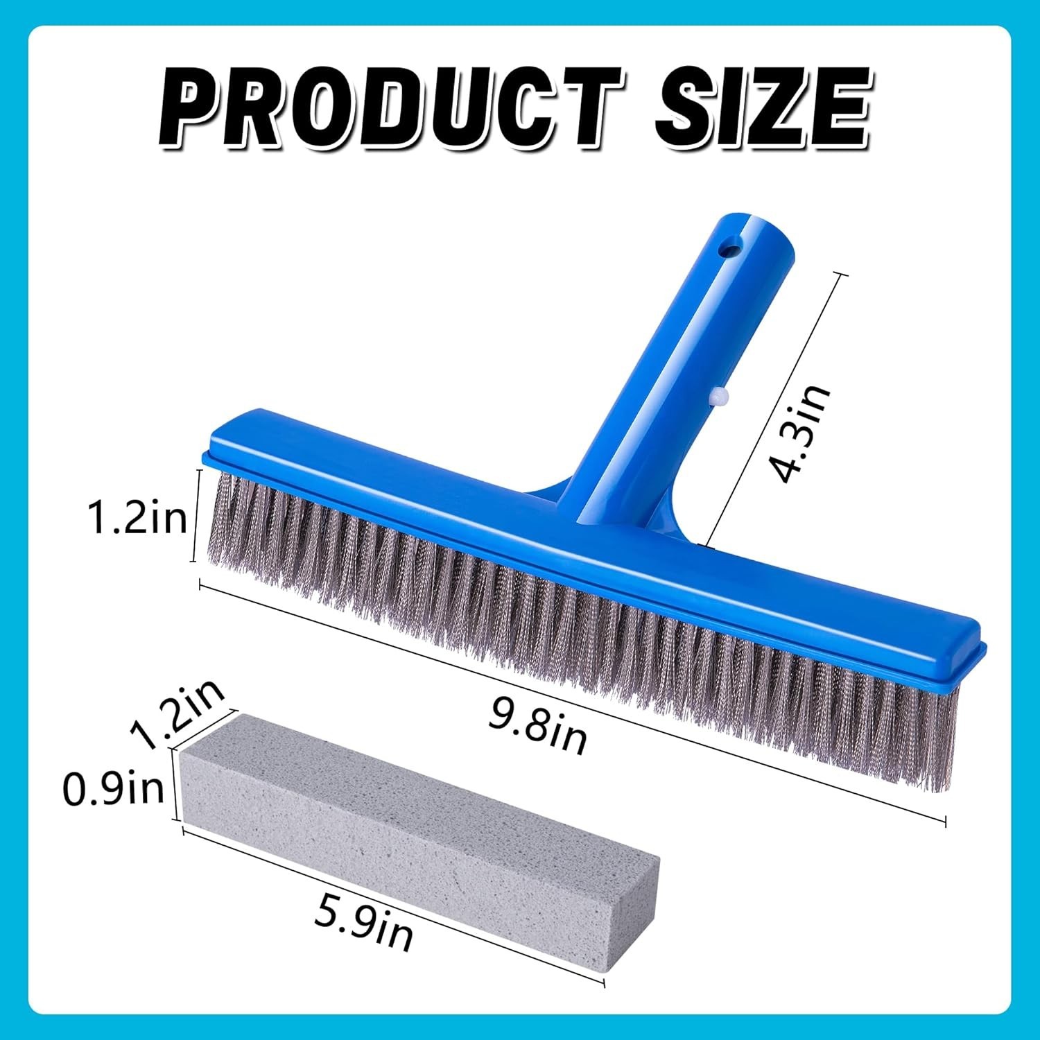 7-Piece Pool Cleaning Kit: Stainless Steel Brush & Pumice Stones for Deep Clean