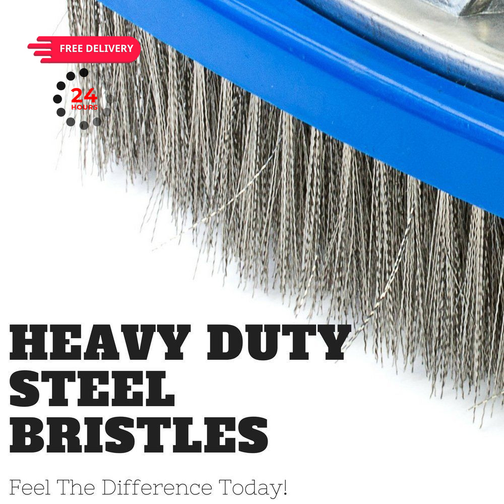 Aquatix Pro Heavy Duty 5&Prime; Pool Brush, Durable Stainless Steel 5&Prime;, Gray
