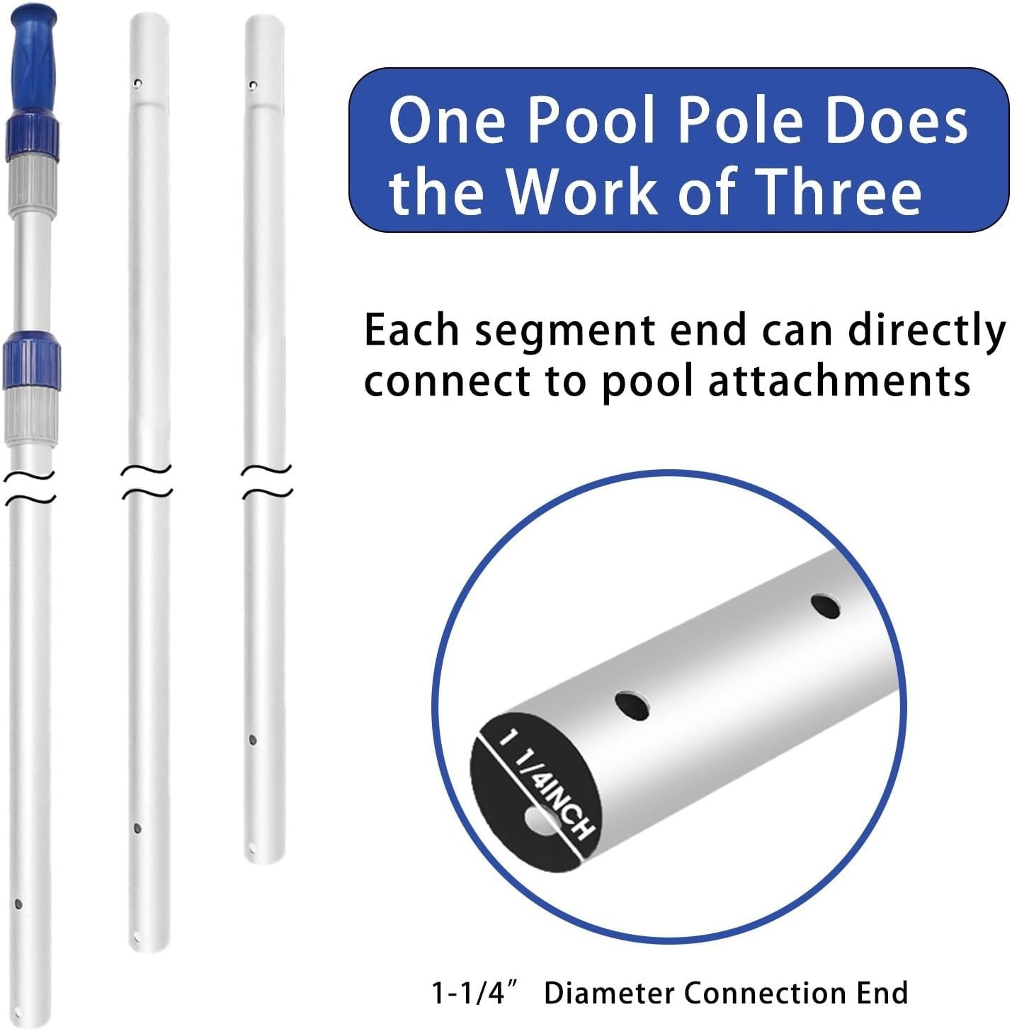 Universal Fit 15 FT Telescopic Pool Pole – Compact & Durable for Maintenance