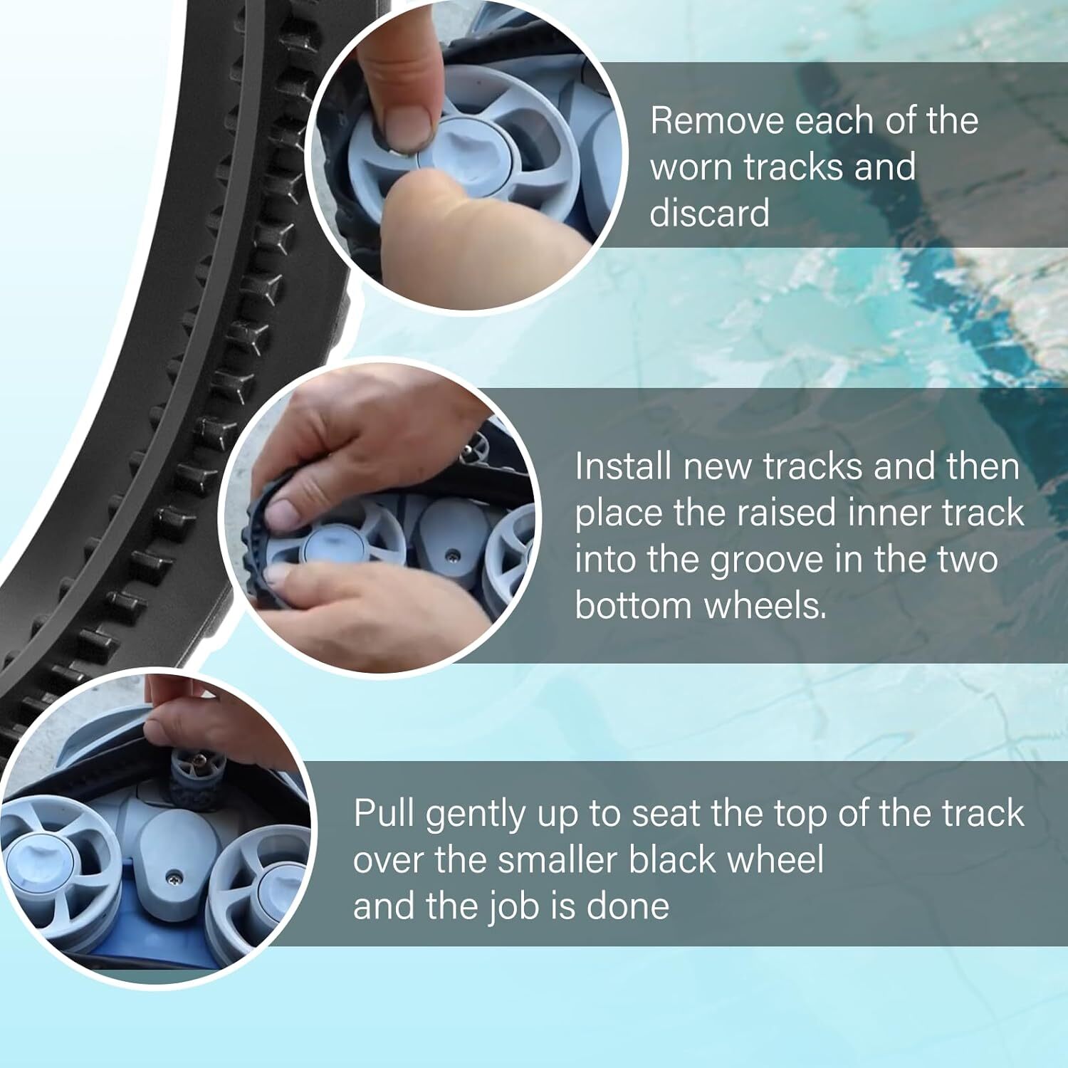 Replacement for Zodiac MX6 MX8 Suction-Side Pool Cleaners 2-Pack Tracks R0526100