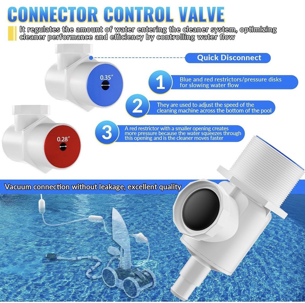 Pool Cleaner Hose Extension Kit, Backup Valve, Filters, Fits LL105, 3900 Sport