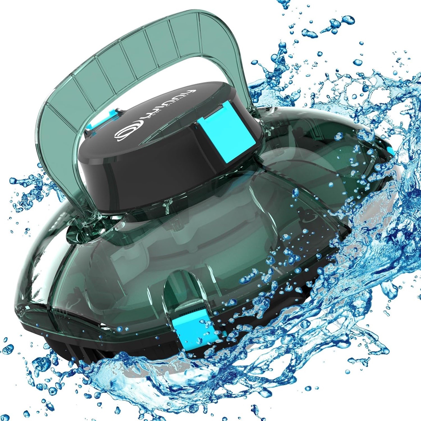Cordless Robotic Auto Pool Vacuum Cleaner, Self-Parking, 645 Sq.Ft, 60 Min, BLUE