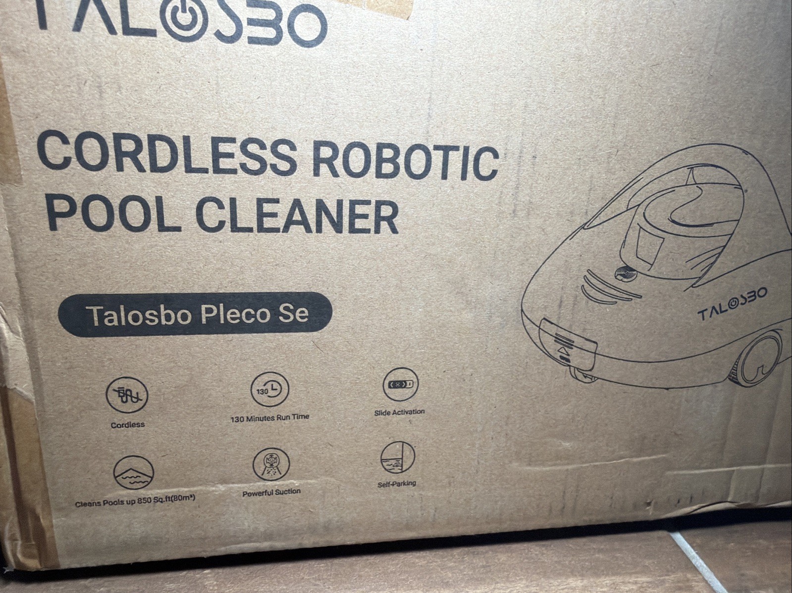 Talosbo Se Cordless Robotic Pool Cleaner with 130Mins Runtime – BLACK