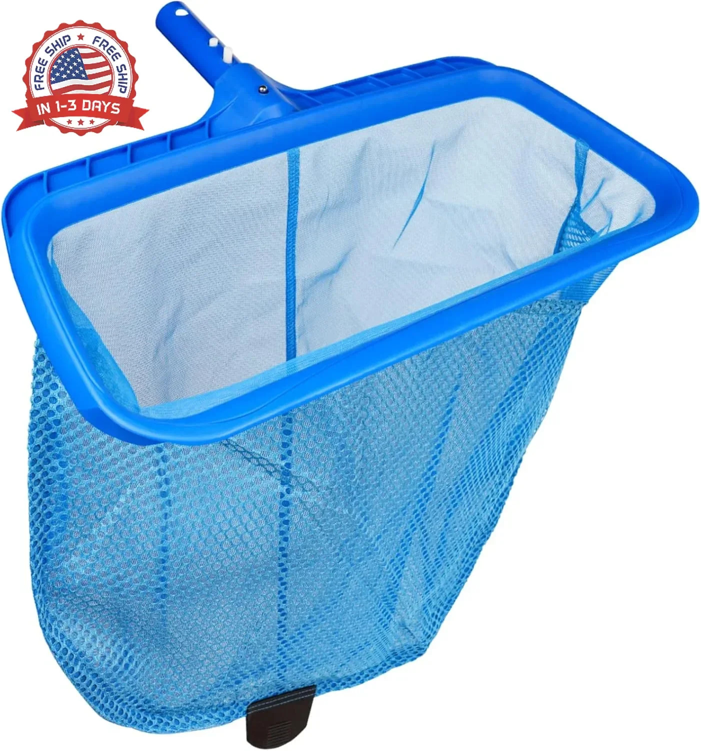 Poolvio Swimming Pool Skimmer Net, Fine Mesh Pool Leaf Rake Net with Double-Laye