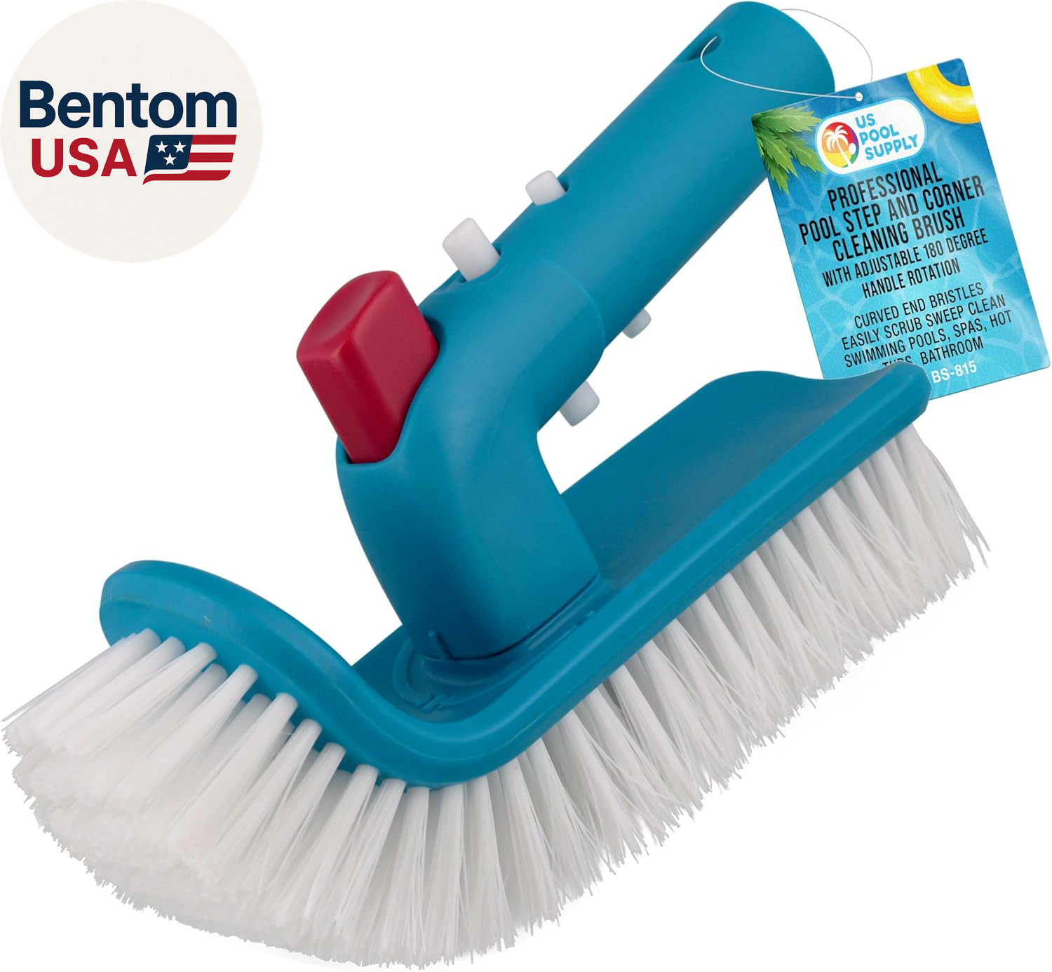 Pool Brush Head for Inground Pools, Hot Tub, Spa – Corner and Step Pool Scrubber