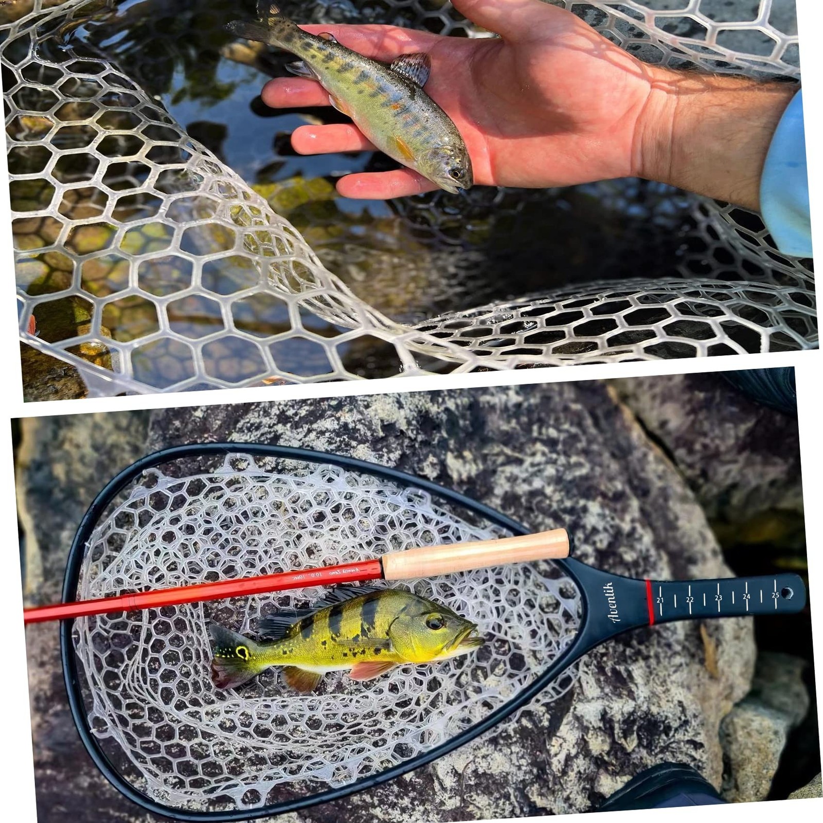 Riverruns Fly Fishing Landing Net Carbon Fiber Trout Net with Measurement Han…