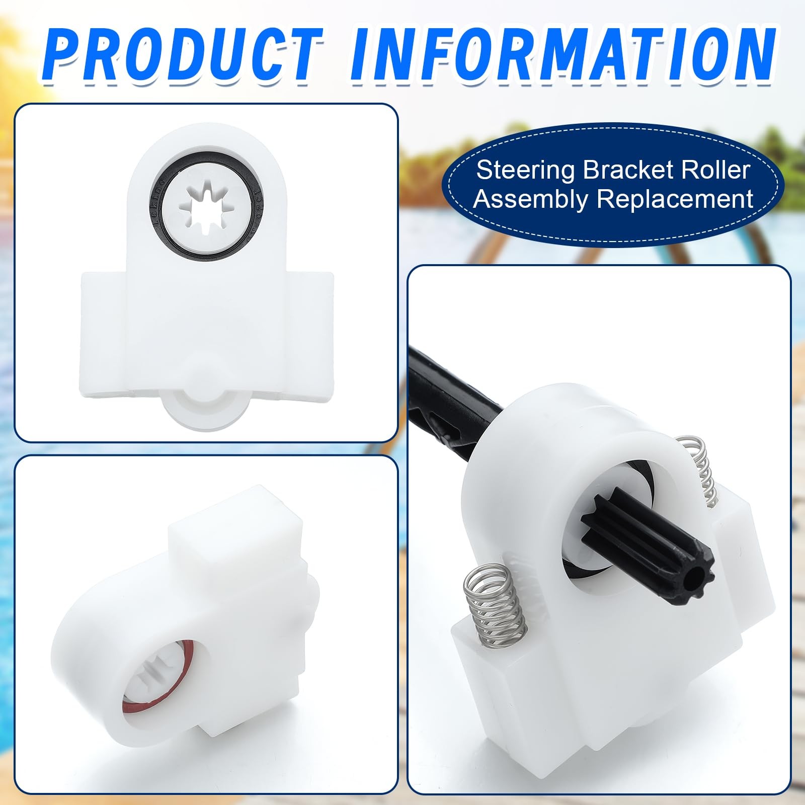 Reallnaive Steering Bracket Roller Replacement Compatible White and Black
