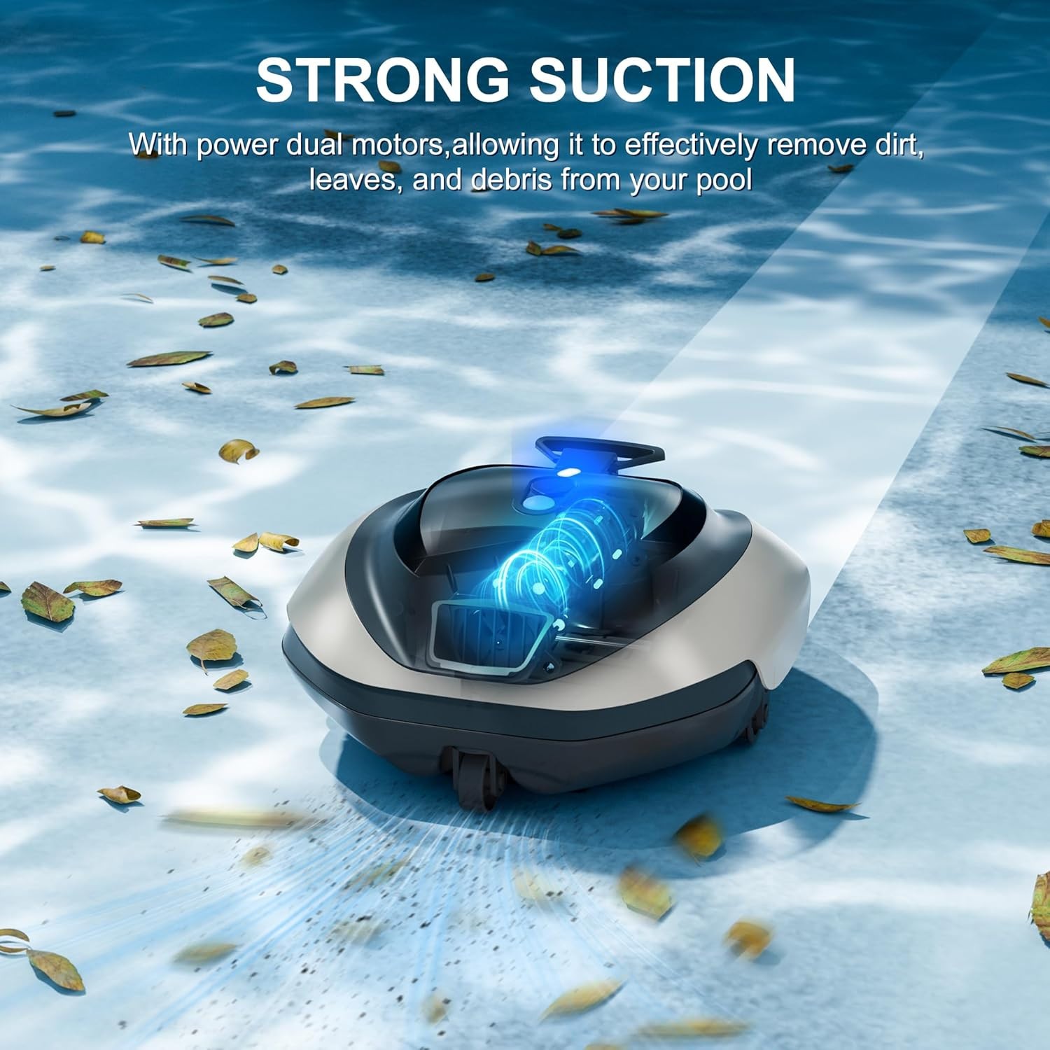 Cordless Robotic Pool Cleaner with 4400mAh Battery,Pool Vacuum for Above Ground