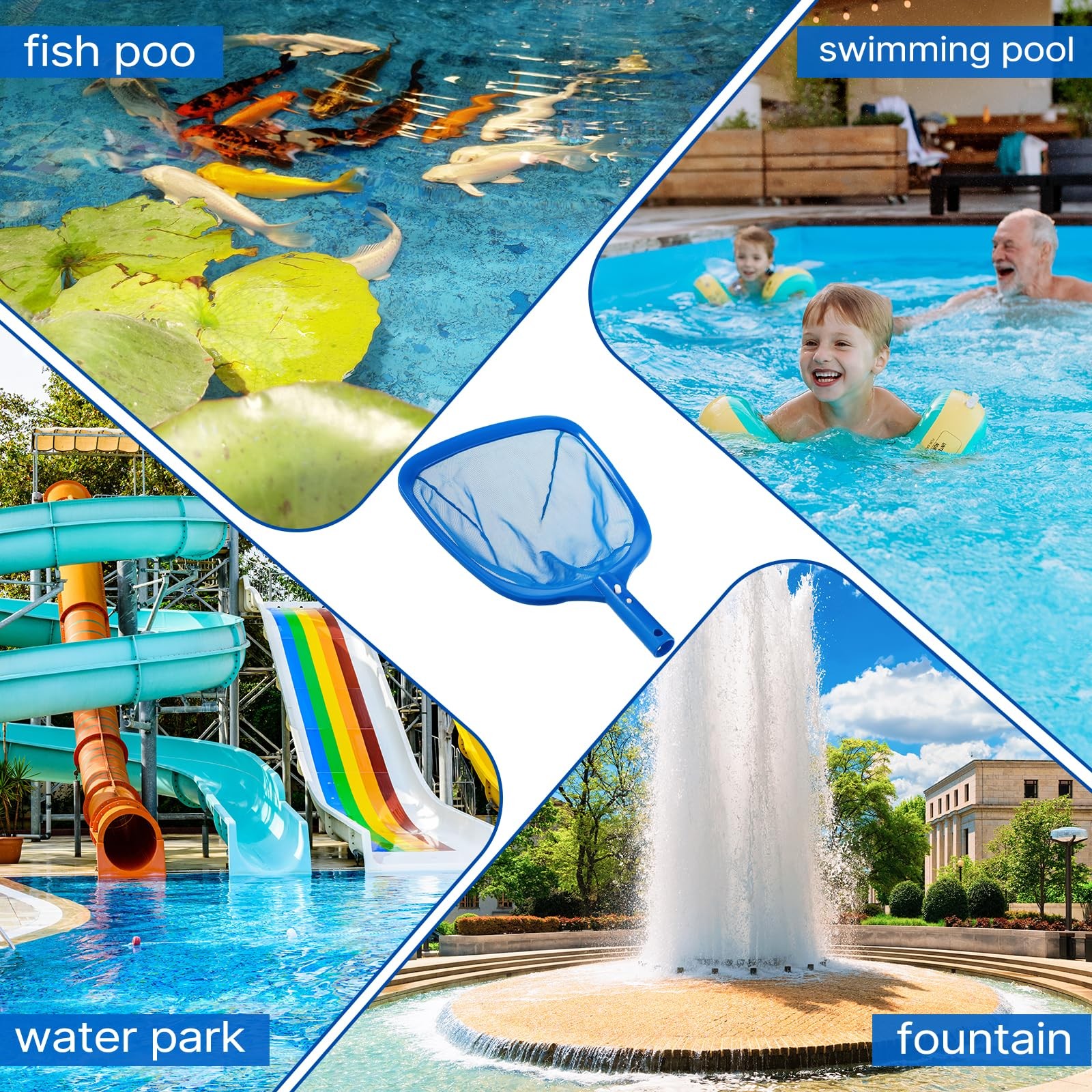 Pool Skimmer – Pool Net with 3 Section Pole, Pool Skimmer Net with Fine Mesh …