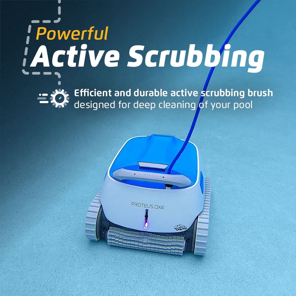 Maytronics Dolphin Proteus DX4 Robotic Pool Cleaner, Wall Climbing, Waterline