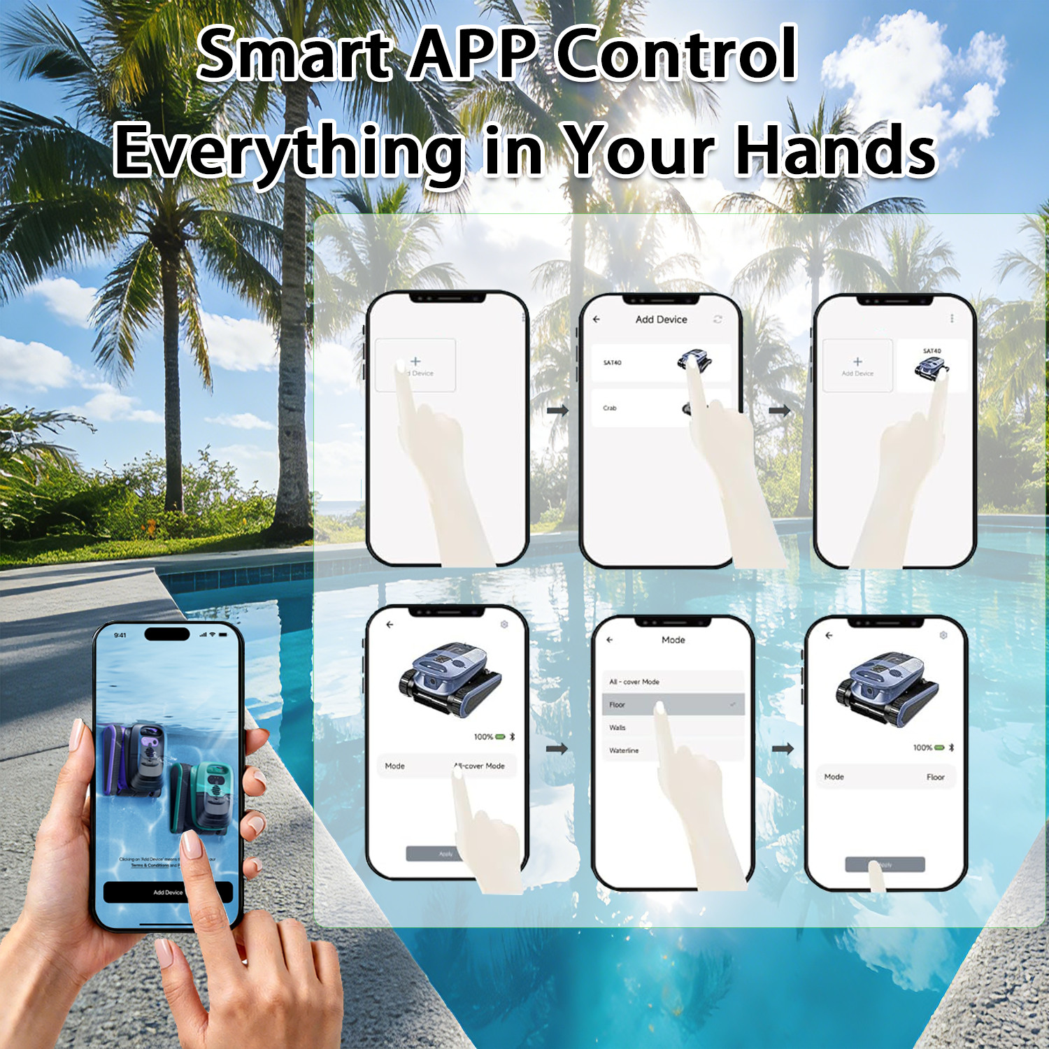 2026 New Robotic Pool Vacuum Cleaner , Cordless Pool Vacuum, App Support