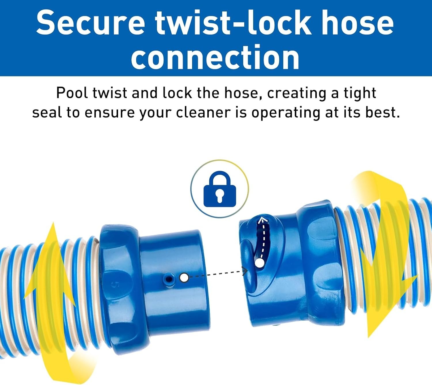 39-Inch Inground Pool Vacuum Hoses, Twist Lock Connection