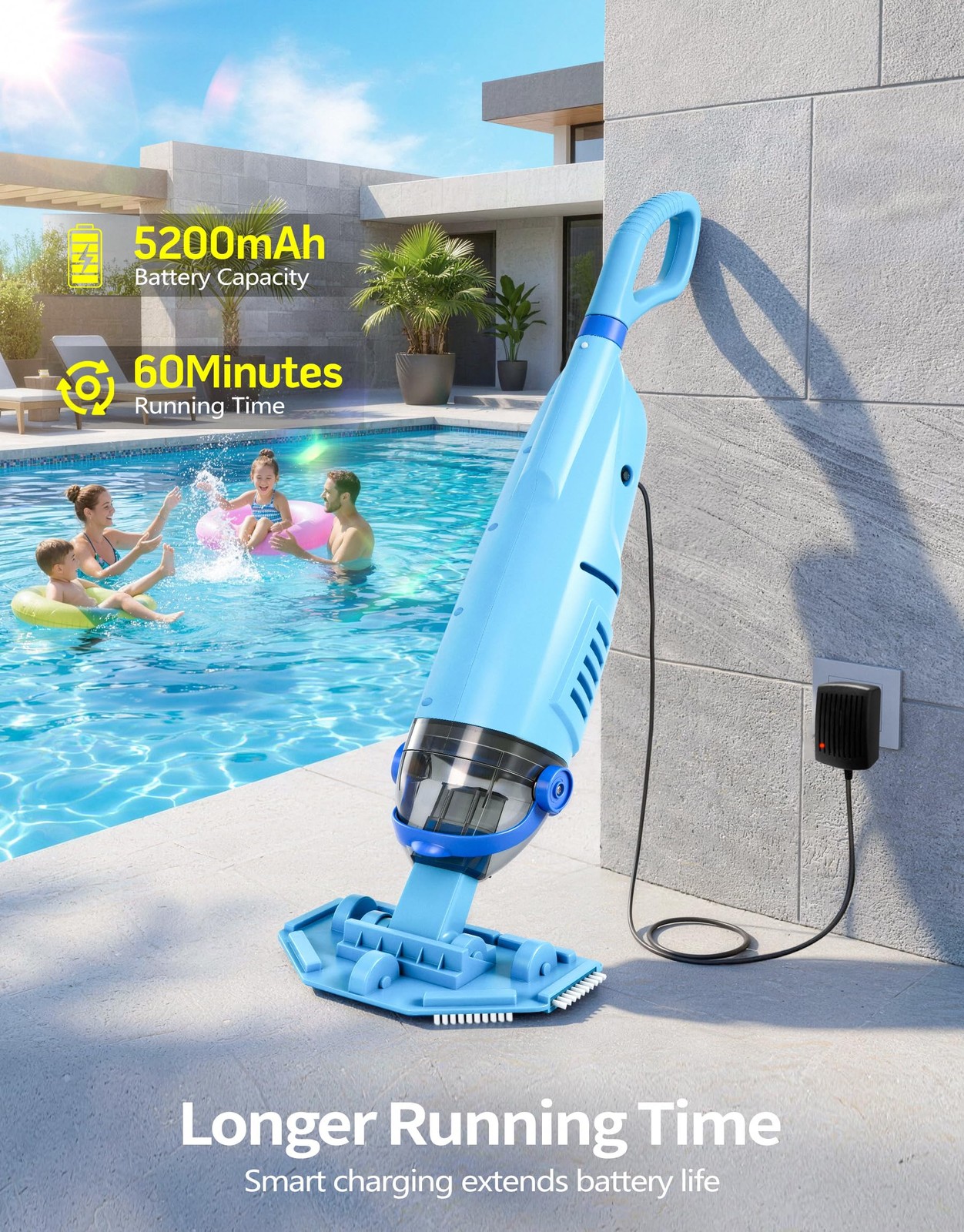 Kimpump Cordless Pool Vacuum Cleaner 4 Filter Bags Suitable For Ultra-Fine