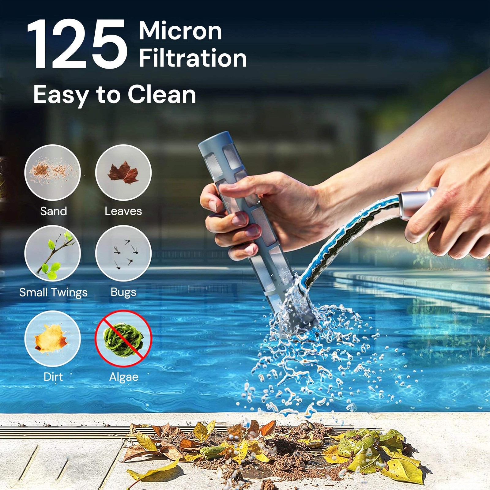 Cordless Rechargeable Pool Vacuum Handheld Pool Cleaner with Telescopic Pole ОЕМ