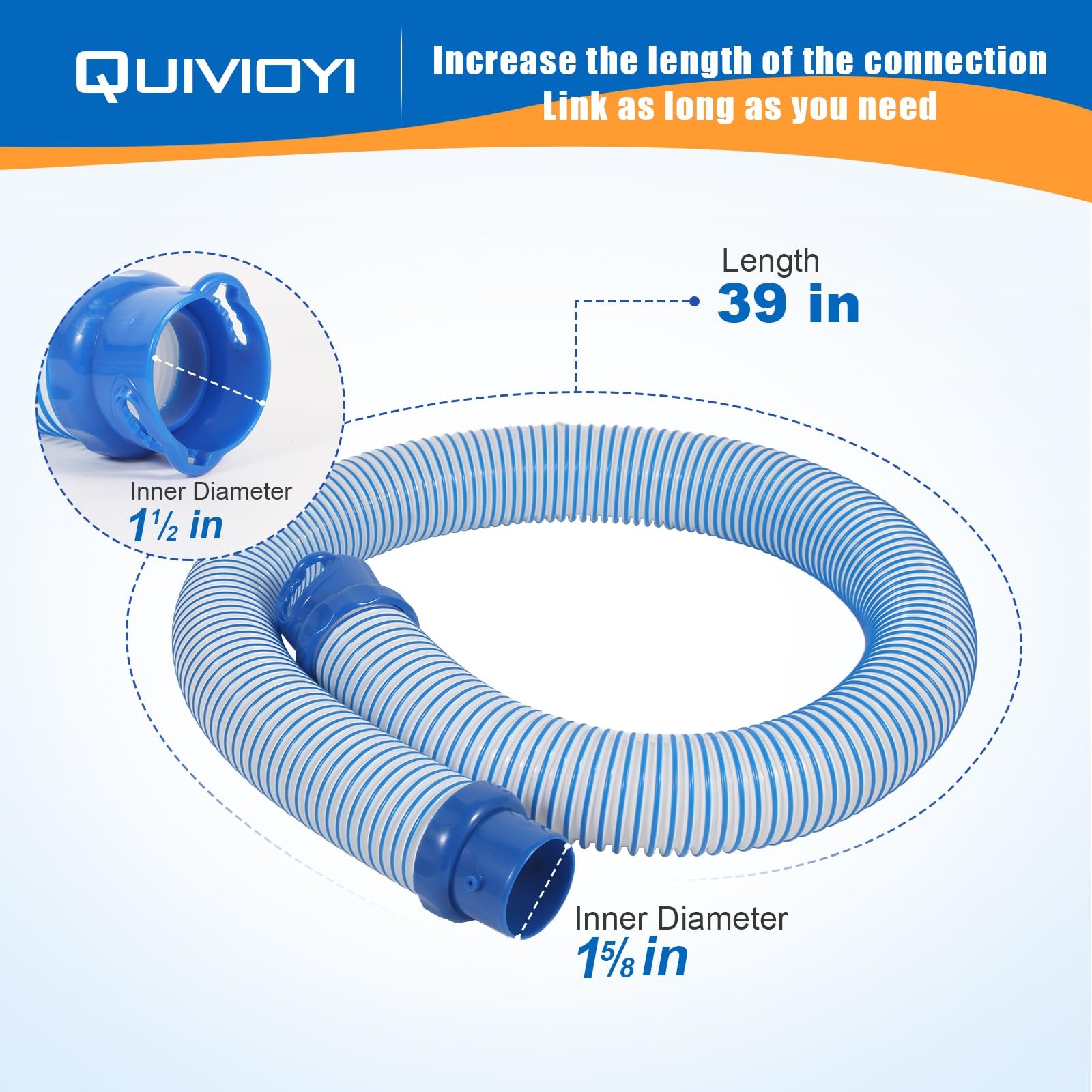 Pool Cleaner Hose for Zodiac MX6 MX8 39 Inch Twist Lock Pool Vacuum Hose Warr…