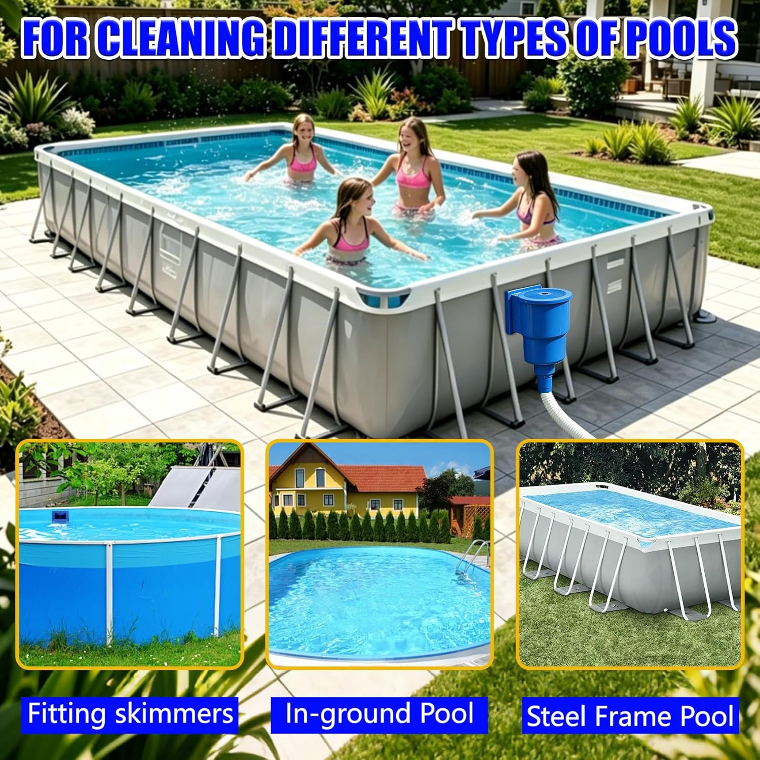 New Above-Ground Pool Skimmer, Thru-Lwall-Mounted Above-Ground Pool Skimmer (Wit