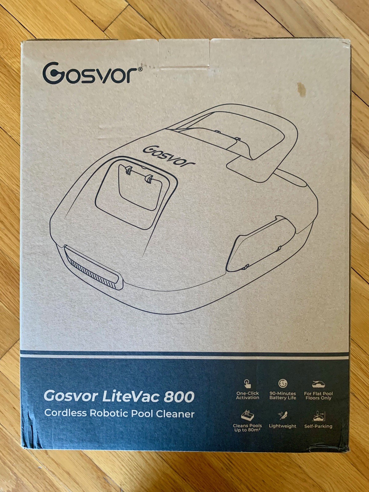 Cordless Robotic Pool Cleaner, 90 Min, Portable, Self-Parking, Up to 860 sq.ft