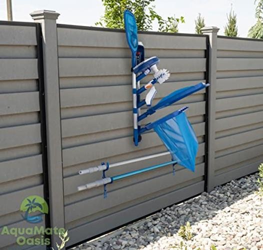 Swimming Pool Accessories Holder, Fence Hooks for Pool Equipment Dark Blue